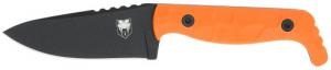 CobraTec Knives KingPin EDC 4" Fixed Drop Point Plain Black Powder Coated D2 Steel Blade, 4" Blaze Orange Textured G10 S - CTKPORG