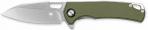 CobraTec Knives Wolverine 3.12" OTF Drop Point Plain Satin TiCN D2 Steel Blade, 4.25" Green Textured G10 Handle - 1001