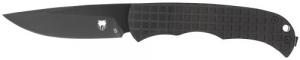 CobraTec Knives Cyclone Hidden Release 3" OTF Plain Black TiCN D2 Steel Blade, 4" Black Aluminum Handle - 1001