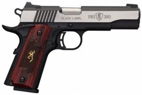 Browning 1911-380 .380 ACP 8RD 4.25 BLACK LABEL Stainless Steel