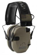 Walker's Razor Slim Patriot Electronic Muff Polymer 23 dB Over the Head Flat Dark Earth Ear Cups with Black Headband