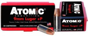 Atomic Pistol Bonded Match Hollow Point 9mm+P Ammo 20 Round Box