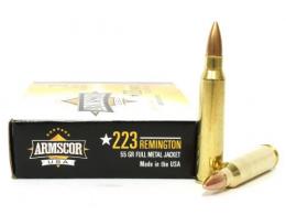 Armscor USA V-Max Full Metal Jacket 223 Remington Ammo 20 Round Box
