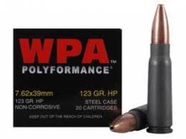 Wolf 7.62x39 123gr. Jacketed Hollow Point 20rds - W76239HP