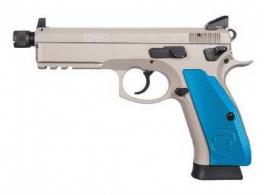 CZ 75 SP-01 Tactical 9mm Blue Alum Grips Threaded 18+1 Night Sights - 91232