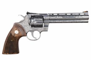 Colt Python Stainless/Walnut Engraved 357 Magnum Revolver - 12405