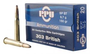 PPU Standard Rifle 303 British 150 gr Soft Point (SP) 20 Bx/ 10 Cs