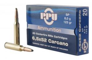 PPU Rifle 6.5x52mm Carcano 123 gr Soft Point  20rd box