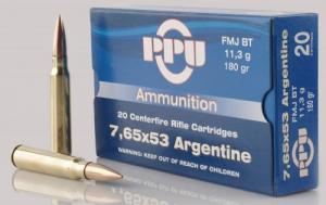 PPU Metric Rifle 7.65x53mm Argentine 180 gr Soft Point (SP) 20 Bx/ 10 Cs