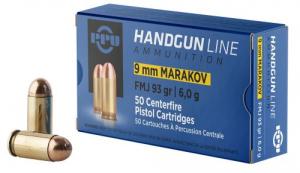 PPU Handgun 9x18 Makarov 93 gr Full Metal Jacket (FMJ) 50 Bx/ 20 Cs