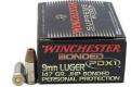 Winchester PDX1 Defender Bonded Jacket Hollow Point 9mm Ammo 147 gr 20 Round Box