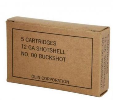 Winchester Military Grade Buckshot 12 Gauge Ammo 5 Round Box