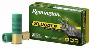 Remington Slugger Lead Rifled Slug 12 Gauge Ammo 5 Round Box
