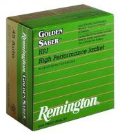 Remington .45 ACP Golden Saber 185 Grain Brass Jacketed Hollo