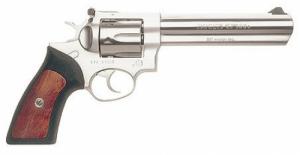 Ruger GP-100 357 Mag 6in, Satin Stainless, Rubber w/ Rosewood, A - kgp-160