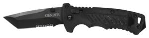 DMF Manual Folder Knife 3.5 Inch Tanto Serrated Blade G-10 Handl - 31-000583