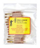 Brass Core-Bronze Bristle Pistol Length Bore Brush 10mm/.40 Cali