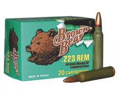 Brown Bear .223 Remington 62 Grain Hollow Point 500 Per Case - AR223HP