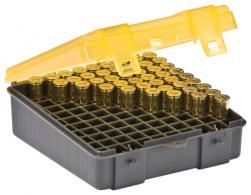 Flip Top Handgun Ammo Case 100 Round .38 Special/.38 S&W/.357 Magnum Gray/Amber