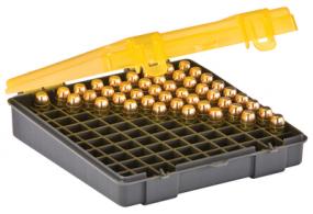 Flip Top Handgun Ammo Case 100 Round .40S&W/.45ACP/10mm Gray/Amber
