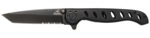 EVO Mid Tactical Folding Knife 3.12 Inch Tanto Serrated Blade Black Clampacked - 31-000486