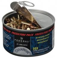 Federal Champion Fresh Fire Pack .22 Long Rifle 36 Grain Copper Plated Hollow Point Ten Cans Per Case 325 Rounds Per Can - 745FF