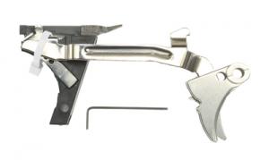 Fulcrum Drop In Trigger Kit Stainless Trigger Pad with Black Safety for Gen 3 For Glock 20/29 - ZT-FUL-DRP10STB