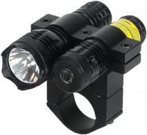 Tactical Weapon Red Laser Sight with 80 Lumen Flashlight 1 Inch Scope Mount Matte Black - TWLLCP