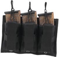 Tri-Double MOLLE Mag Pouch Holds Three 30 Round Carbine 5.56/.223 Magazines Black - CLT-62