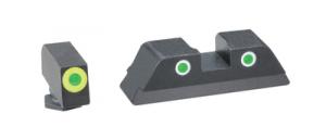 Tritium Front/Rear Combo Sights Green Dot White Outline Rear and Green Dot LumiLime Outline Front For Glock 42 - GL-743