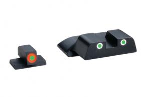 Tritium Front/Rear Combo Sights Green Dot White Outline Rear and Green Dot Orange Outline Front For S&W M&P (not Shield) - SW-247