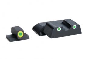 Tritium Front/Rear Combo Sights Green Dot White Outline Rear and Green Dot LumiLime Outline Front For S&W Shield - SW-747