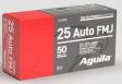 Main product image for Aguila Ammunition 25 ACP, 50Gr, Full Metal Jacket, 50 rds Brass Casing