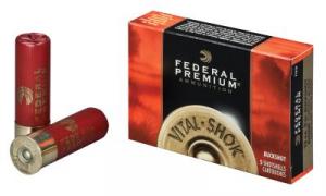 Federal Premium Vital-Shok Copper Plated Buckshot 12 Gauge 00-Buck  12 Pellet 5 Round Box