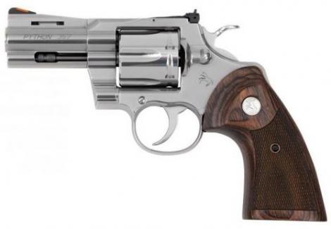 Colt Python .357 MAG 3 Stainless Steel Adjustable Sights Walnut Grips