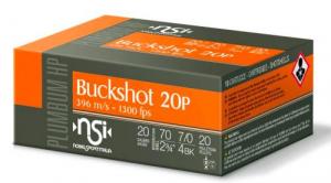 Main product image for Noble Sport Plumbum Buckshot Shotshells 20 ga 2-3/4" 20 pellet 1200 fps #4 10/ct