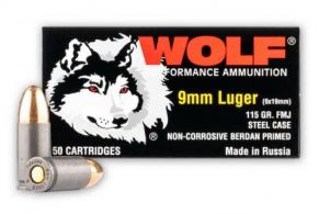 WOLF 9MM 115G FMJ 50BX - 919FMJ