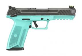 Ruger 57 5.7x28 Pistol 4.9 Barrel Silver Slide w/Turquoise Frame 20+1 Capacity
