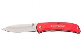 Winchester Knife 6.75" OAL SS/Red Aluminum Handle W/Clip - 6220040W