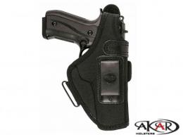 Akar Black Nylon Special Belt  IWB/ITP Holster W/ Steel Clip and Thumbrake - 42862926758044