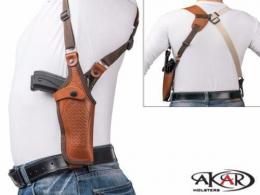 Brown / Left Vertical Shoulder Leather Holster for Sig SP2022 (no rail) - KA 5103 C
