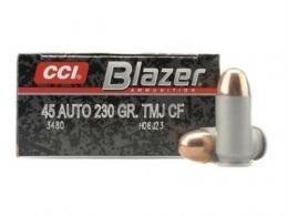 CCI BLAZER 45ACP 230 TMJ CF 50rd
