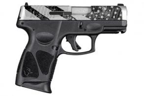 Taurus G3C 9mm Stainless/Black Engraved USA Flag Slide 12+1 - 1G3C939US