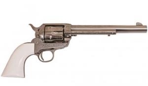 Cimarron Frontier Nickel/Ivory 7.5" 45 Long Colt Revolver