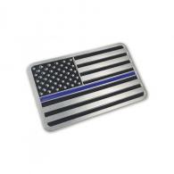 Thin Blue Line American Flag Vehicle Emblem - AM-EMBLEM