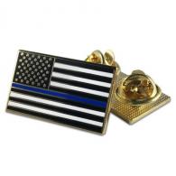 Thin Blue Line American Flag Pin w/ Double Clutch Backing - PIN-CLASSIC
