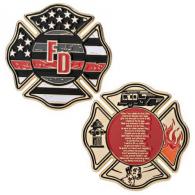Thin Blue Line Firefighter's Prayer Thin Red Line Challenge Coin - COIN-TRL-FIRE-PRAYER