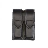 Aker Leather Double Magazine Black Plain with Hidden Studs Pouch Size 1 - A510-BP-1-HS