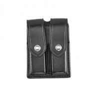 Aker Leather Double Magazine Black Plain with Brass Studs Pouch Size 2 - A510-BP-2-BR