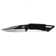 UZI Throwing Knife I, Black and Silver Stainless Steel Blade, Wrapped Nylon Lanyard - UZK-TRW-001